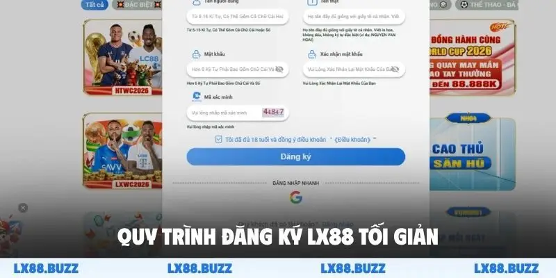 Quy trình đăng ký LX88 tối giản