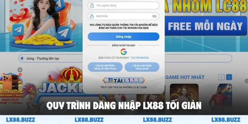 Quy trình đăng nhập LX88 tối giản